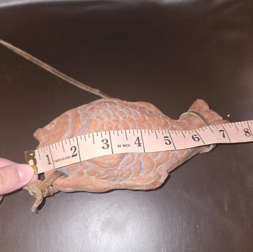 Vintage Terracotta Koi-Style Fish Sculpture – Handcrafted Hollow Clay Decor